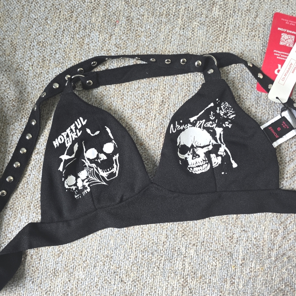 NWT Romwe Black Bra Top